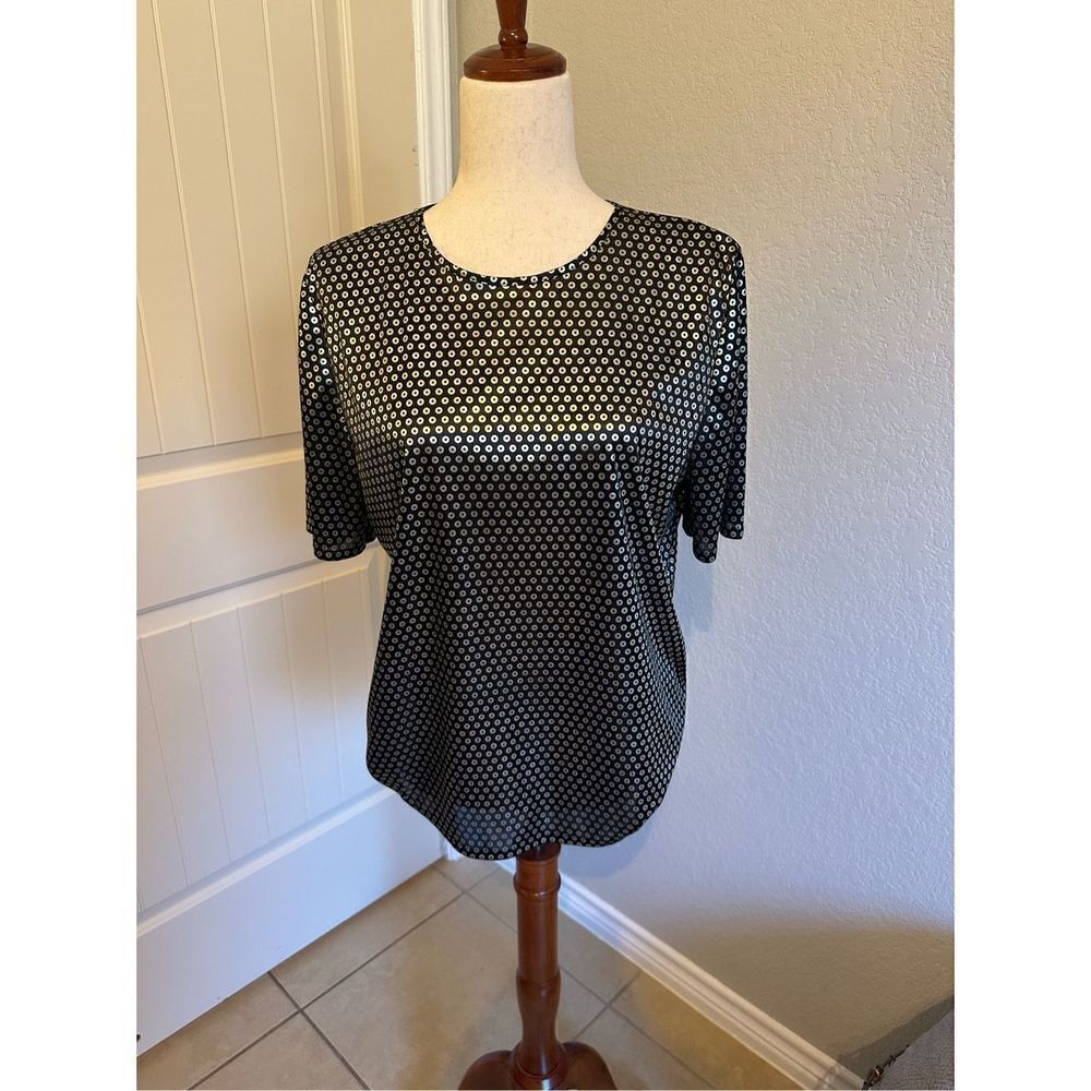 Vintage Y2K Petites by‎ Fundamental Things Short Sleeve Blouse - Size 8